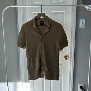 Abercrombie Button Up Knit Polo - Khaki